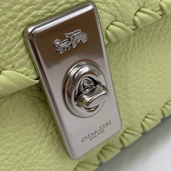 COACH NWT Lane Shoulder Bag With Whipstitch COLOR:
Silver/Pale Lime - Picture 15 of 16